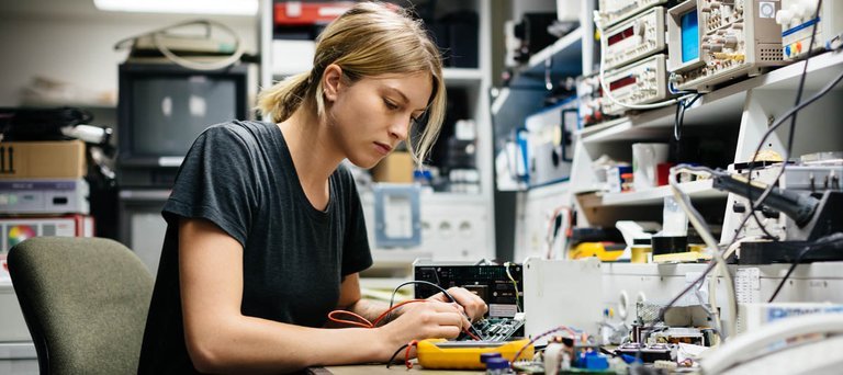 Girl working in Lab